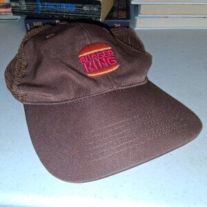 Burger King Hat Men's Adjustable Brown Mesh Trucker Cap Logo Embroidered